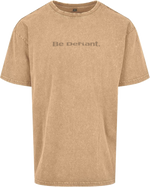 Beige Acid Wash Oversize T-Shirt
