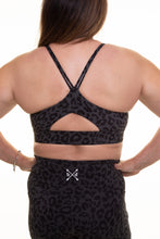 Load image into Gallery viewer, Black Leopard Print Be Defiant Sports Bra
