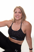 Load image into Gallery viewer, Black Leopard Print Be Defiant Sports Bra
