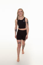 Load image into Gallery viewer, Black Be Defiant High Neck Sports Bra
