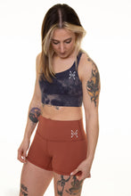 Load image into Gallery viewer, Navy/Copper Marble Be Defiant Sports Bra
