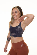 Load image into Gallery viewer, Navy/Copper Marble Be Defiant Sports Bra
