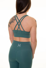Load image into Gallery viewer, Deep Green Be Defiant Sports Bra
